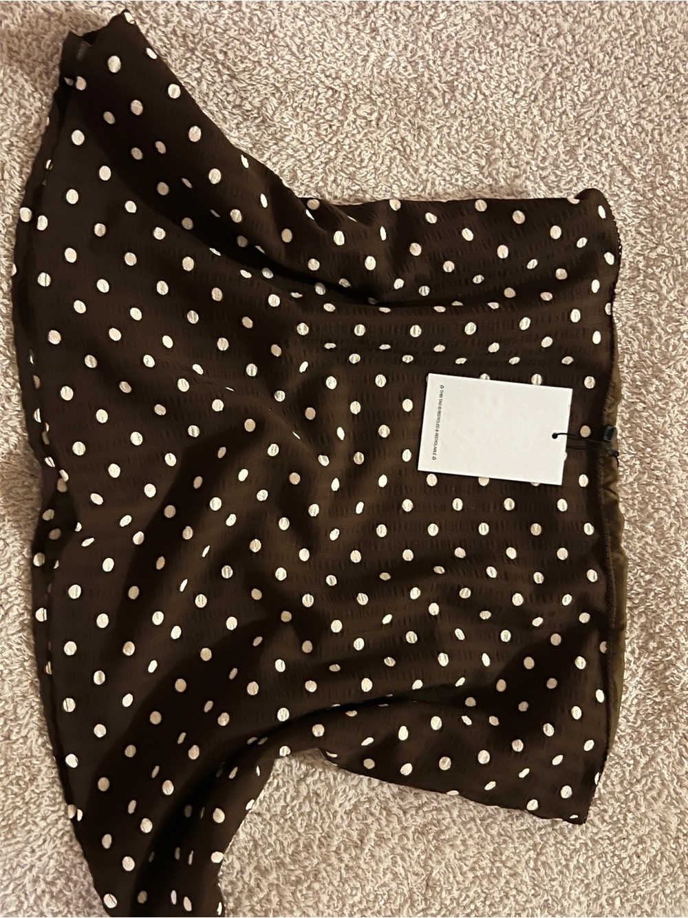 Princess Polly Brown White Polka Dot Ruffle Top
